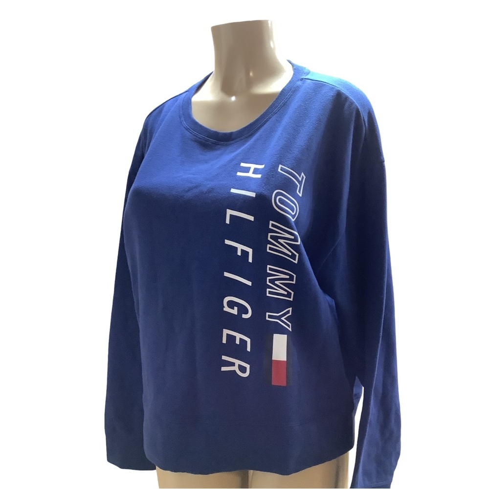 Tommy Hilfiger Size XL Sport Women’s Navy Blue Crop Crewneck Sweater. New